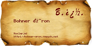 Bohner Áron névjegykártya