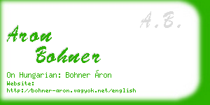 aron bohner business card